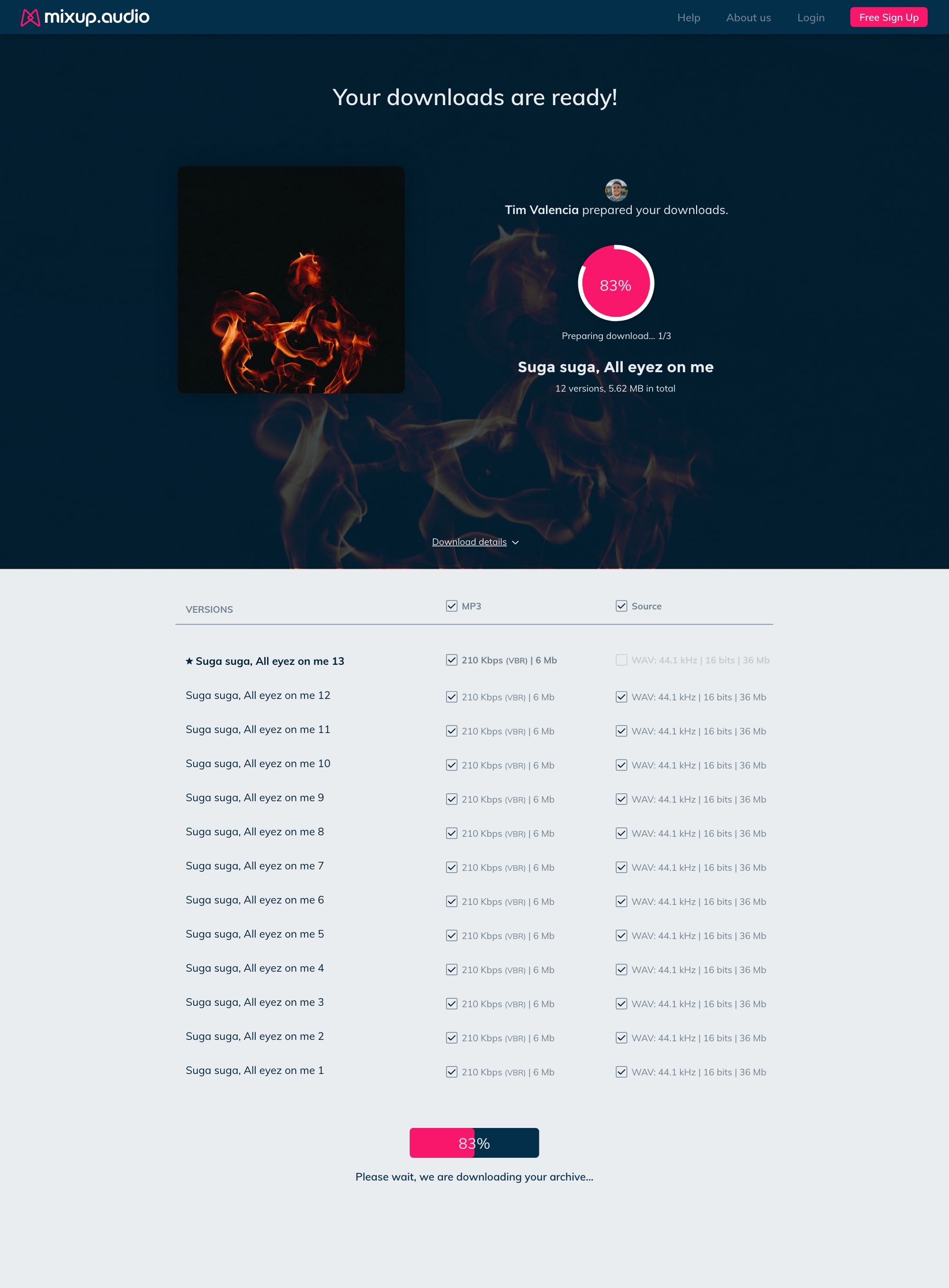 Track delivery page
