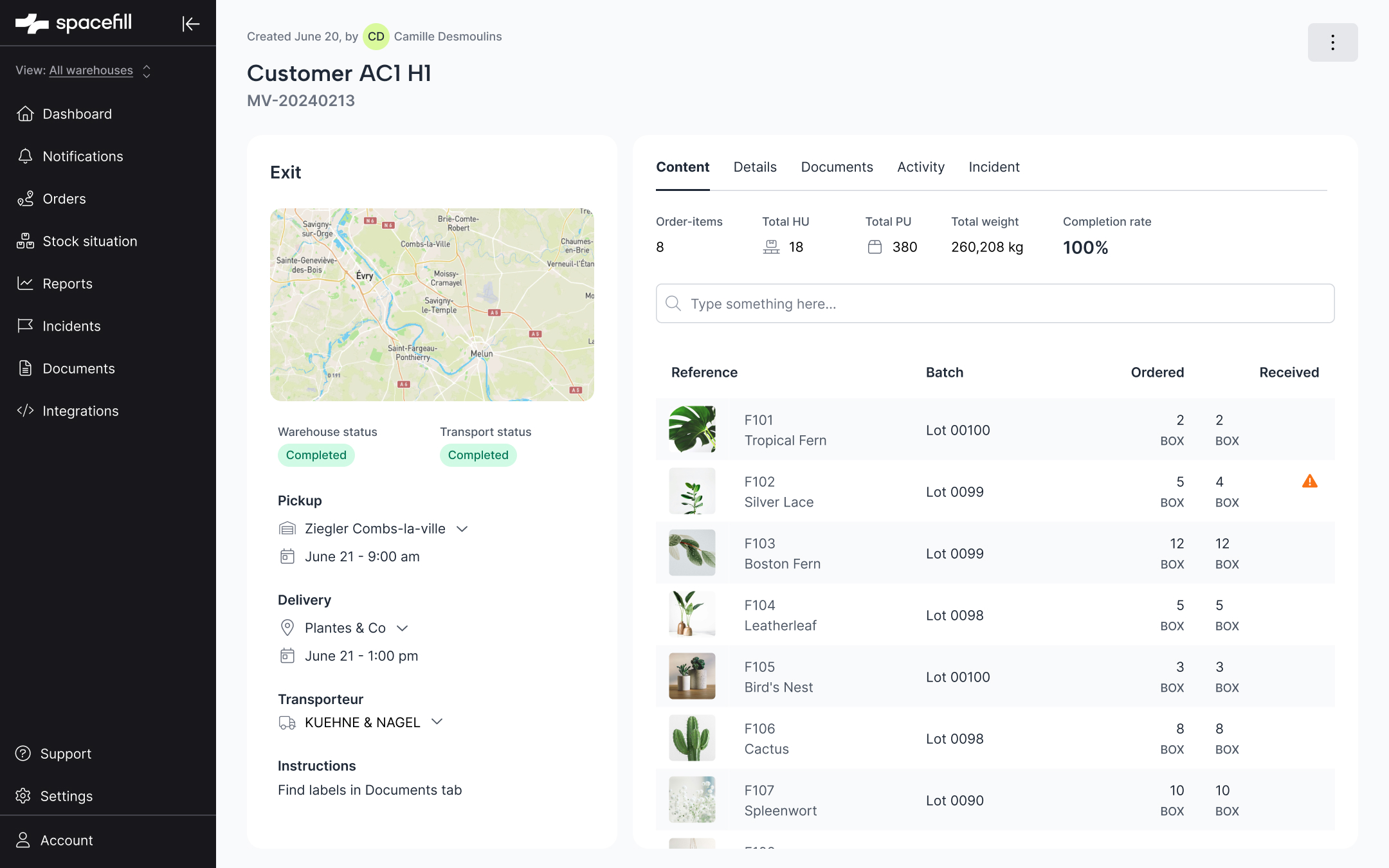 Order view